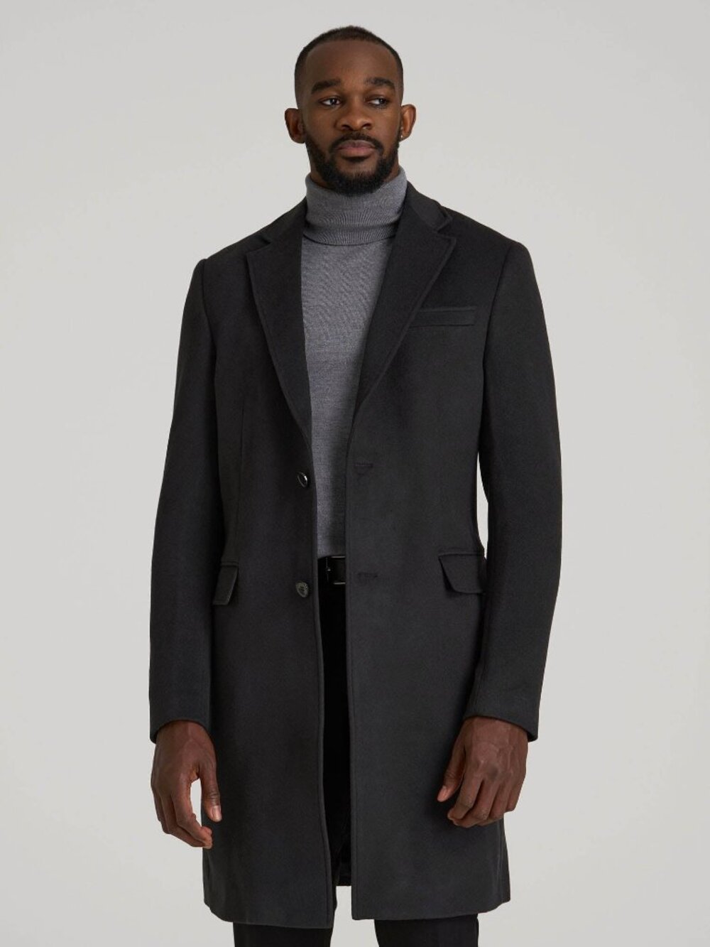 American Tall Wool Coat for Tall Men in Charcoal Size L / Extra Tall